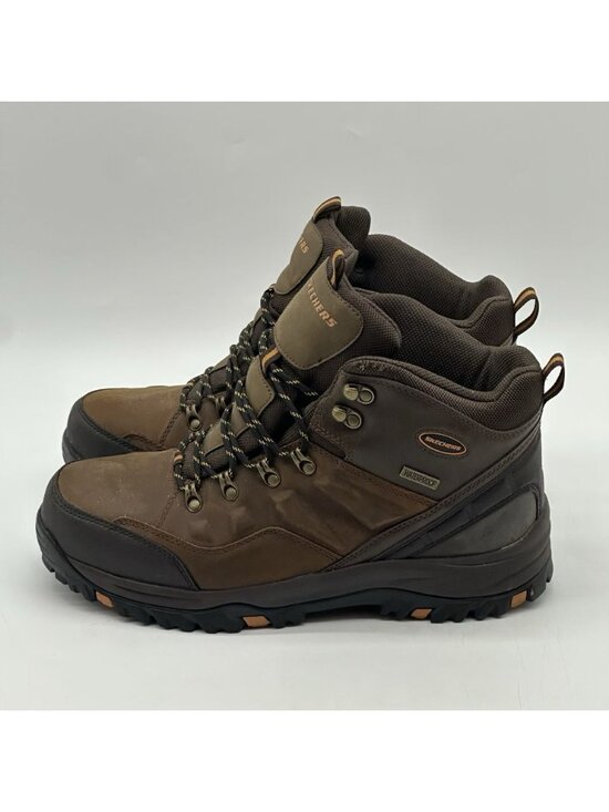 Skechers Traven Crazy Horse Brown Leather Waterproof Hiking Shoes Men\'s Size 12 main image 10